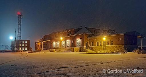 Train Station Theatre_04437-45.jpg - Photographed in a snowfall at Smiths Falls, Ontario, Canada.